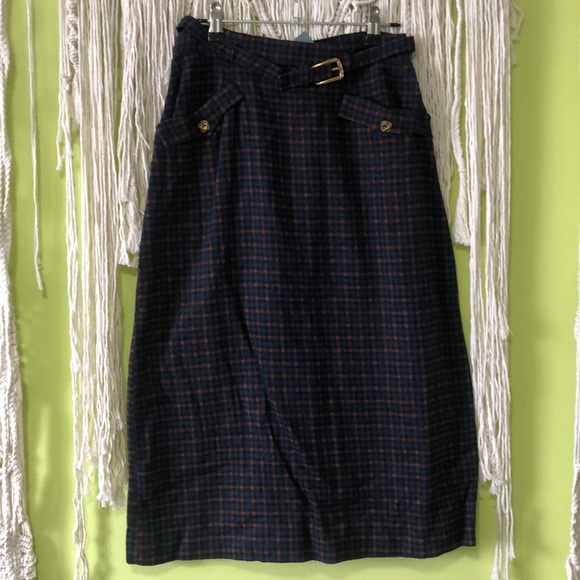 Vintage Wool blend plaid skirt - Picture 1 of 4